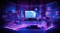 futuristic purple computer