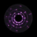 Futuristic Purple Glowing HUD Over Black Background