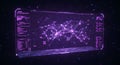 Futuristic Purple HUD Interface: Abstract Network Data Visualization Royalty Free Stock Photo