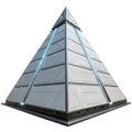 Futuristic pyramid isolated on white background