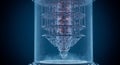 Futuristic quantum computer cryostat technology Royalty Free Stock Photo