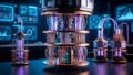 Futuristic quantum computer Royalty Free Stock Photo