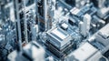Futuristic quantum computer processing data in complex system Royalty Free Stock Photo