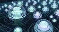 Abstract Quantum Computing Network with Glowing Data Spheres Royalty Free Stock Photo