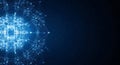 Futuristic quantum data structure in deep blue space Royalty Free Stock Photo