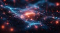 Futuristic Quantum Field with Glowing Energy Particles and Dynamic Lights