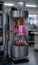 Futuristic quantum lab with advanced computing systems