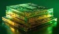 Futuristic Quantum Processor Chip Stack Royalty Free Stock Photo