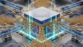 Futuristic Quantum Processor Modern Technology Circuits Computing Power Royalty Free Stock Photo