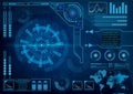 Futuristic radar screen user interface. HUD. Vector EPS 10. Royalty Free Stock Photo