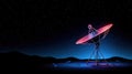 Futuristic Radio Telescope Exploring Deep Space with Stars in Cosmic Background Royalty Free Stock Photo