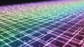 Futuristic Rainbow Grid with Glowing Dots and Lines Representing Data Flow network technology Royalty Free Stock Photo