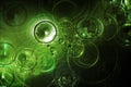 Futuristic Raindrops Abstract In a Green Water Royalty Free Stock Photo