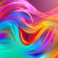 Futuristic random image background, colourful cloud smoke abstract line design