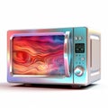 Futuristic Realism: Swirling Color Microwave With Retro-futurism Touch