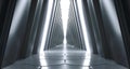 Futuristic Realistic Sci-FI Corridor With White Lights And Reflections. 3D Rendering