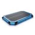 Futuristic Rectangular Platform with Blue LED Lights and Dark Grid Surface technology sci-fi Royalty Free Stock Photo