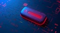 Futuristic Red Empty Key Button Template Royalty Free Stock Photo