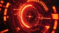 Futuristic red glowing digital tunnel representing data flow Royalty Free Stock Photo