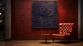 Futuristic Red Leather Chair With Navy Texture Art In Irish Red Ale Room Royalty Free Stock Photo