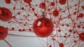 Futuristic Red Network of Spheres and Wires Royalty Free Stock Photo