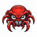 Futuristic Red Spider Mascot Vector Design With Intense Facial Expression