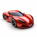 Futuristic Red Sports Car On White - Organic Sculpting With Clear Edge Definition