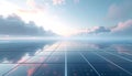Futuristic Reflective Grid Platform Under Expansive Sky Royalty Free Stock Photo