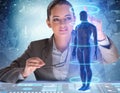 Futuristic remote diagnostics concept with businesswoman Royalty Free Stock Photo