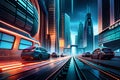 futuristic rendering city megacity cyberpunk scifi 3D illustration