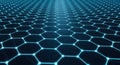 Abstract hexagonal grid with glowing blue connections Royalty Free Stock Photo