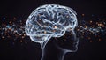 A futuristic representation of artificial intelligence and brain Royalty Free Stock Photo
