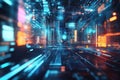 A futuristic representation of augmented reality, featuring glowing cybernetic interfaces,