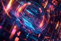 A futuristic representation of augmented reality, featuring glowing cybernetic interfaces,