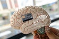 Robot Hand, Machine Learning, and Big Data Visualization in AI Technology Royalty Free Stock Photo