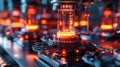Futuristic research laboratory for studying nuclear engineering and materials science with particle accelerators Royalty Free Stock Photo