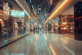 A futuristic retail corridor a vibrant integration of light and technology in shopping Royalty Free Stock Photo