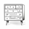 Futuristic Retro Monochrome Dresser: Contemporary Candy-coated Design