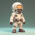 Futuristic Retro Tiny Astronaut In Zbrush Style