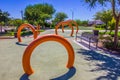 Futuristic Rings At Free Children`s Public Park