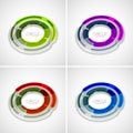 Futuristic rings set, company logo, 3d design