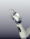 Futuristic robot arm with hand gesture