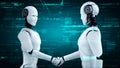 Futuristic robot artificial intelligence huminoid AI programming coding Royalty Free Stock Photo