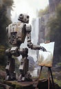 Futuristic Robot artist