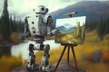 Futuristic Robot artist