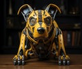 Futuristic robot dog assistant of man in the near future Royalty Free Stock Photo