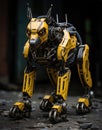 Futuristic robot dog assistant of man in the near future Royalty Free Stock Photo