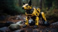 Futuristic robot dog assistant of man in the near future Royalty Free Stock Photo