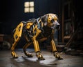 Futuristic robot dog assistant of man in the near future Royalty Free Stock Photo