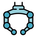 Futuristic robot hand picking up objects icon